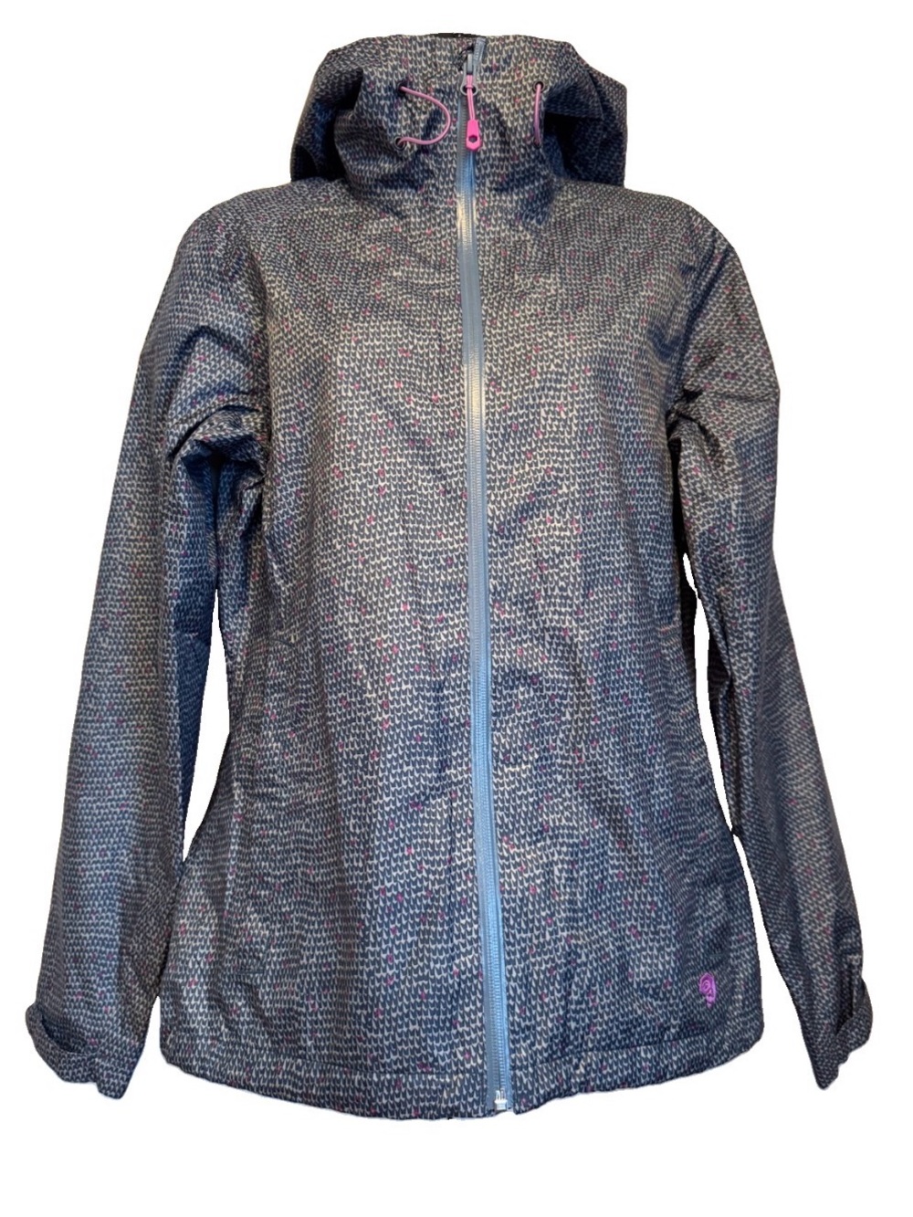 Mountain Hardwear Women Small Spring Jacket Rain Coat Blue Pink Hooded Full Zip